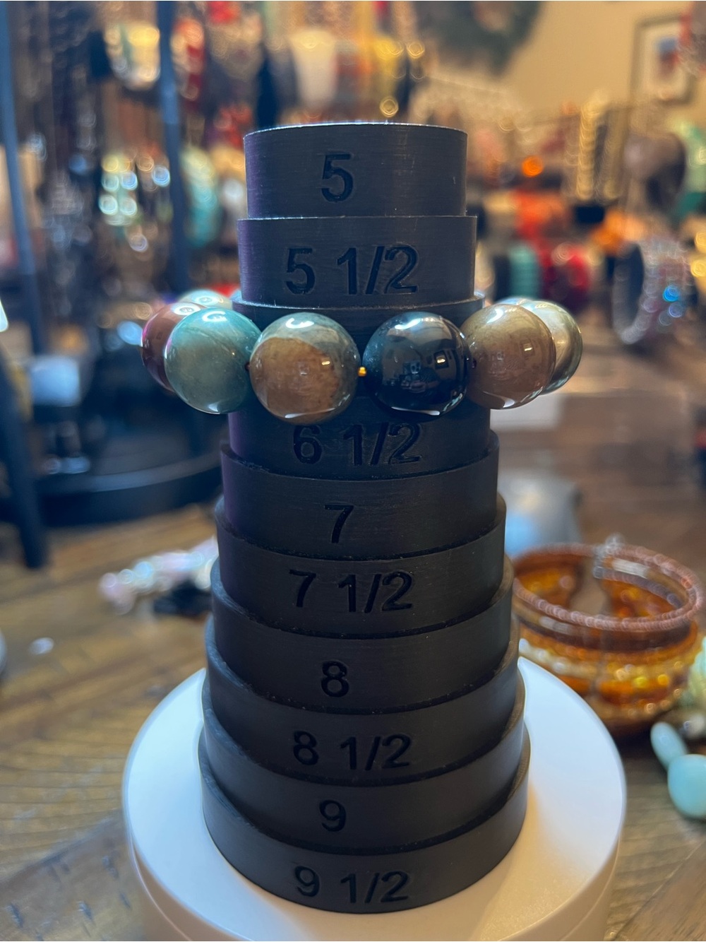 Multicolor Natural Stone Bead Stretch Bracelet